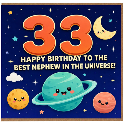 33rd Birthday Card for Nephew, Happy Birthday to the Best Nephew in the Universe