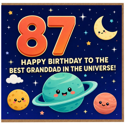 87th Birthday Card for Granddad, Happy Birthday to the Best Granddad in the Universe