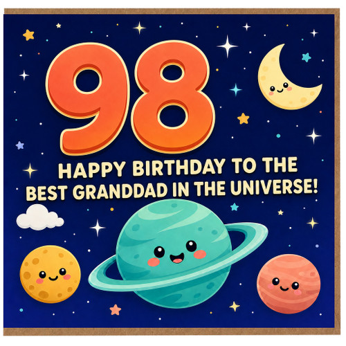 98th Birthday Card for Granddad, Happy Birthday to the Best Granddad in the Universe