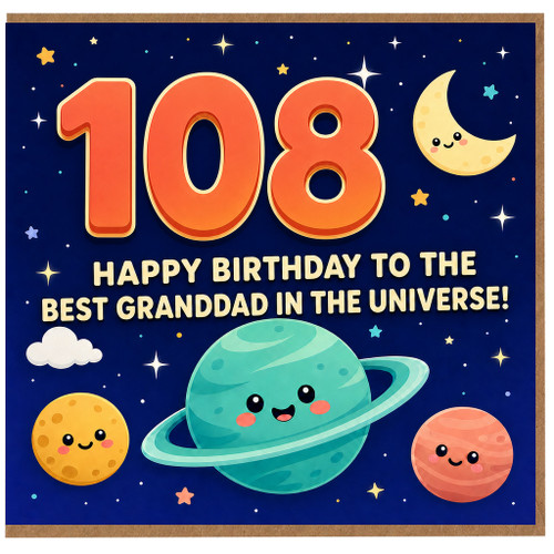 108th Birthday Card for Grandad, Happy Birthday to the Best Granddad in the Universe