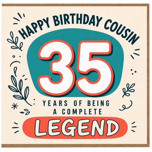 35th Birthday Cousin Card, Happy Birthday Cousin Legend Card