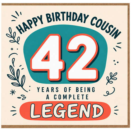 42nd Birthday Card for Cousin, Happy 42nd Birthday Legend Card