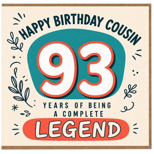 93rd Birthday Card for Cousin, Happy Birthday Cousin Legend Card