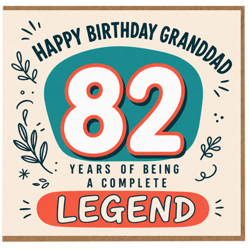 Grandad 82nd Birthday Card, Happy Birthday Granddad Legend Card