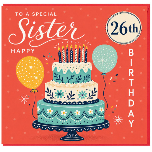 26th Birthday Card for Sister