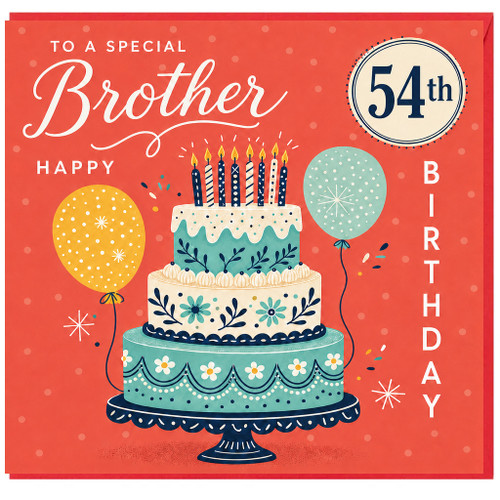 54th Birthday Brother Card, To a Special Brother Happy Birthday Card
