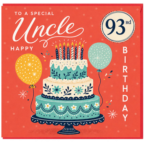93rd Birthday Card for Uncle, Happy Birthday to a Special Uncle