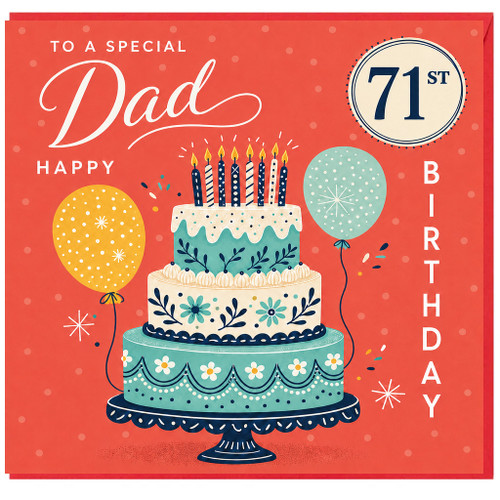 71st Birthday Dad Card, Special Dad Birthday Card