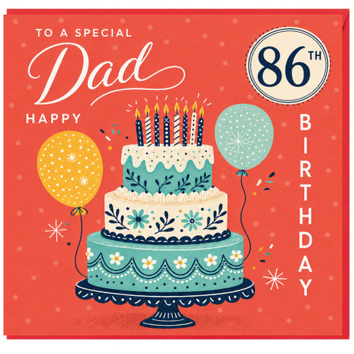 86th Birthday Card for Dad, Happy Birthday Dad Card