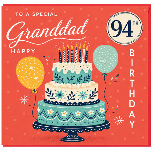 94th Birthday Card for Grandad, Happy Birthday Granddad Card