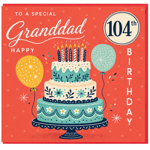 Granddad 104th Birthday Card