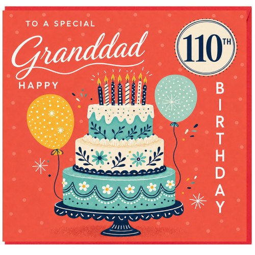 110th Birthday Card for Grandad, Happy Birthday Granddad Card