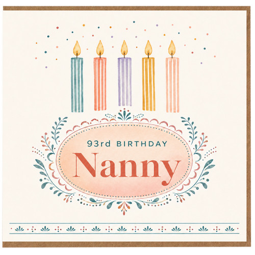 Nanny 93rd Birthday Card, 93rd Birthday Nanny Card