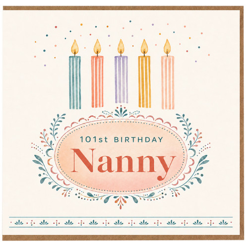 Nanny 101st Birthday Card