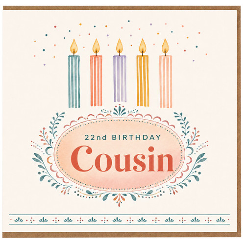 22nd Birthday Cousin Card