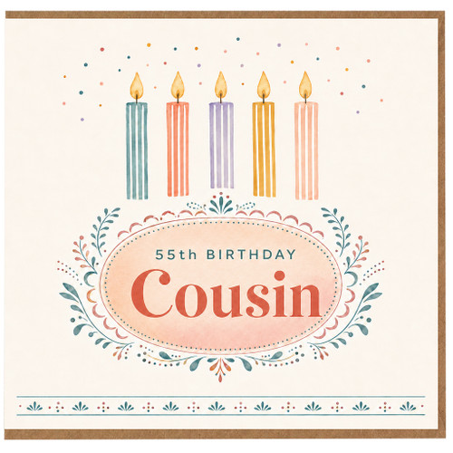 55th Birthday Cousin Card, 55th Birthday Card for Cousin