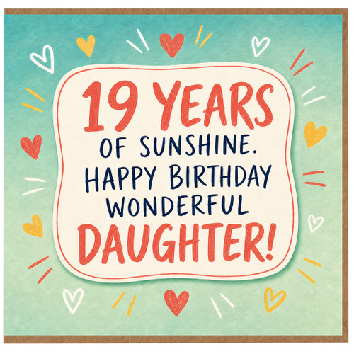 19th Birthday Card for Daughter, Happy Birthday Wonderful Daughter Card
