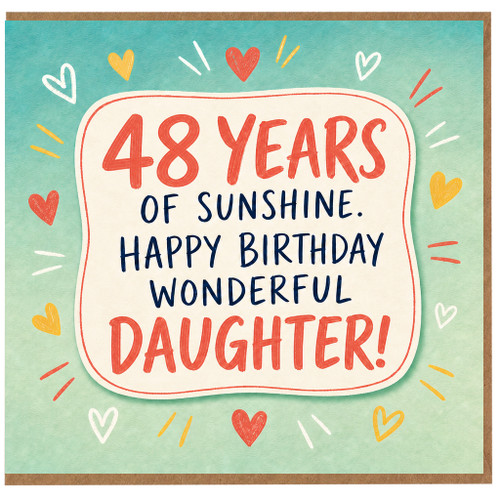 48th Birthday Card for Daughter, Happy Birthday Wonderful Daughter Card