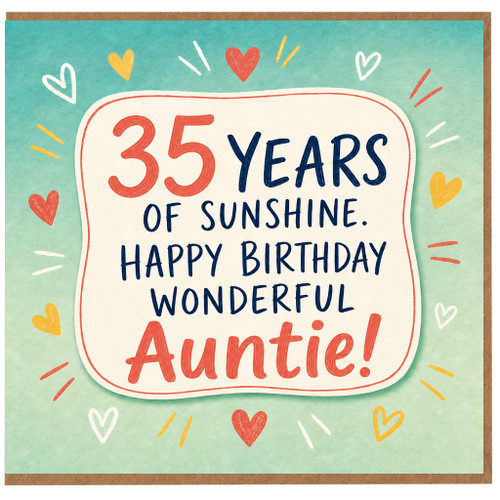 35th Birthday Card for Auntie, Wonderful Auntie Birthday Card