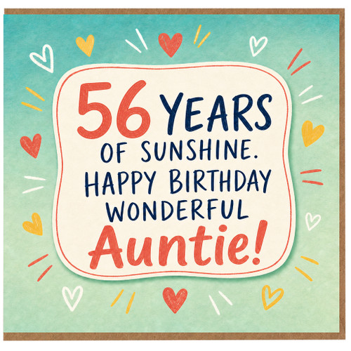 56th Birthday Card for Auntie, Wonderful Auntie Birthday Card