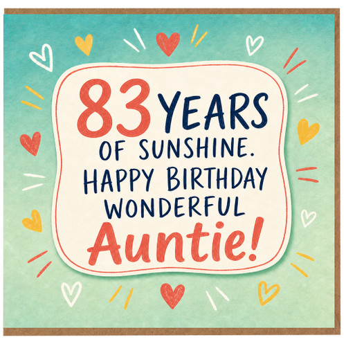 83rd Birthday Auntie Card, Happy Birthday Wonderful Auntie