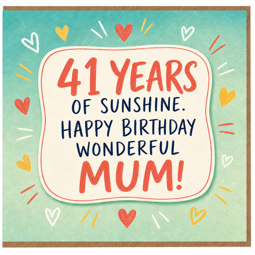 41st Birthday Card for Mum, Happy Birthday Wonderful Mum Card