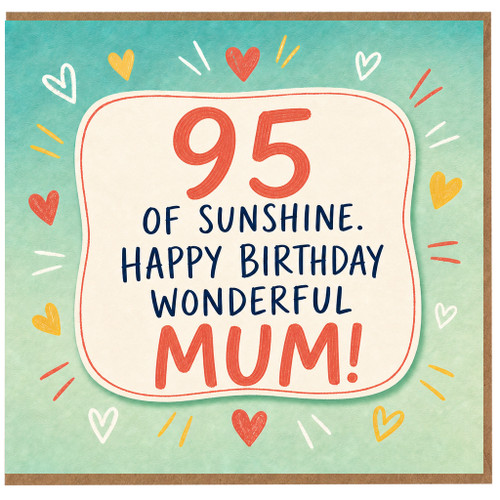 95th Birthday Card for Mum, Happy Birthday Wonderful Mum Card