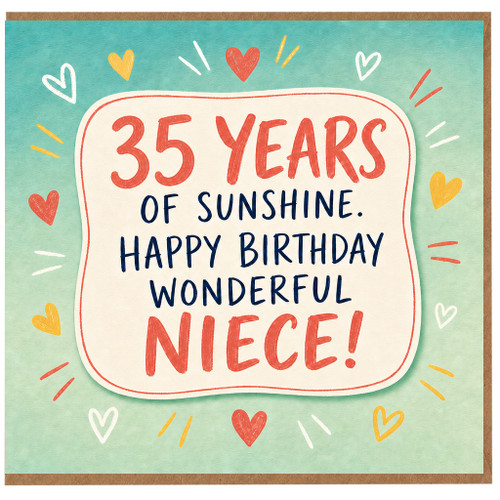 35th Birthday Card for Niece, Happy Birthday Wonderful Niece Card