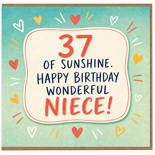 37th Birthday Card for Niece, Wonderful Niece Happy Birthday Card