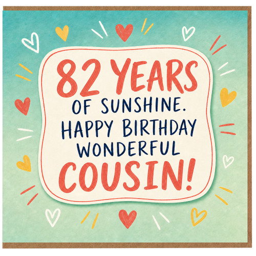 82nd Birthday Card for Cousin, Happy Birthday Wonderful Cousin Card