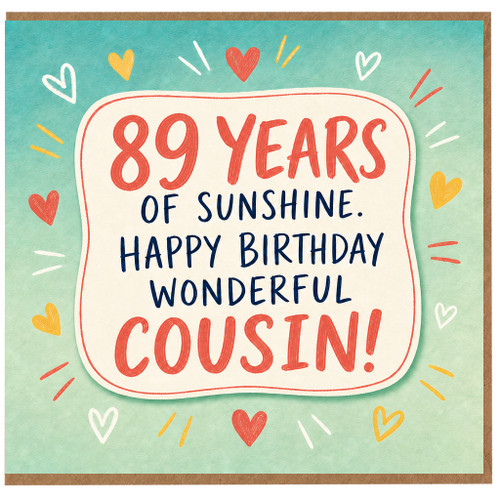 89th Birthday Card for Cousin, Happy Birthday Wonderful Cousin Card