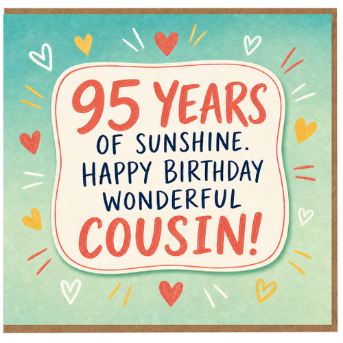 95th Birthday Card for Cousin, Happy Birthday Wonderful Cousin Card