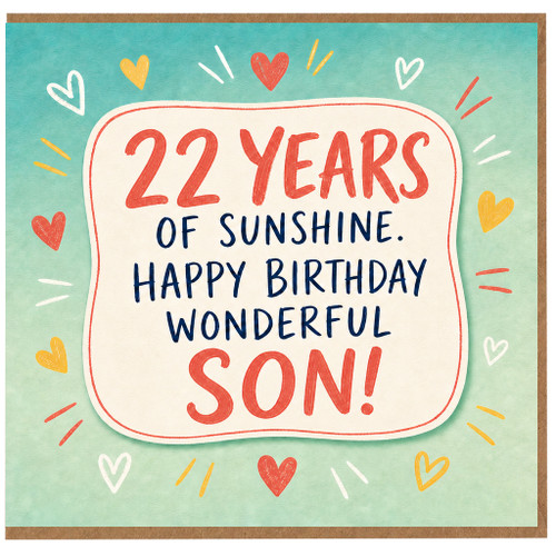 Son 22nd Birthday Card