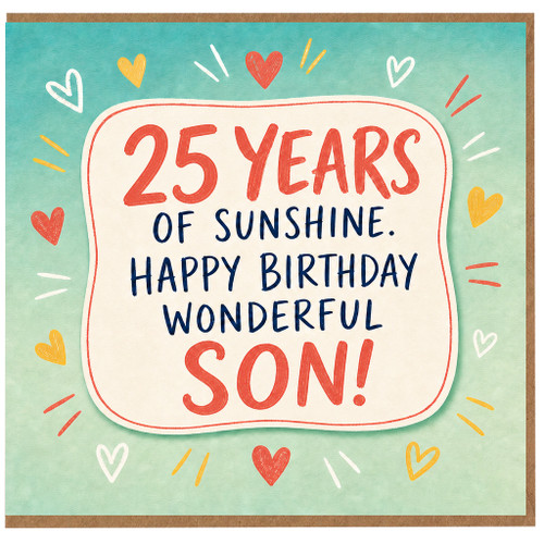 25th Birthday Card for Son, Happy Birthday Wonderful Son Card