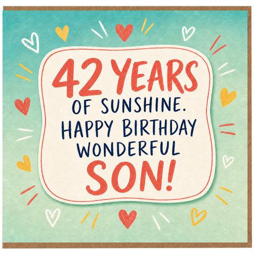 42nd Birthday Card for Son, Wonderful Son Birthday Card
