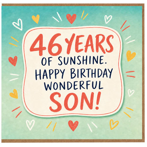 46th Birthday Card for Son, Happy Birthday Wonderful Son Card