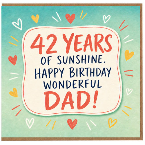 42nd Birthday Card for Dad, Happy Birthday Wonderful Dad Card