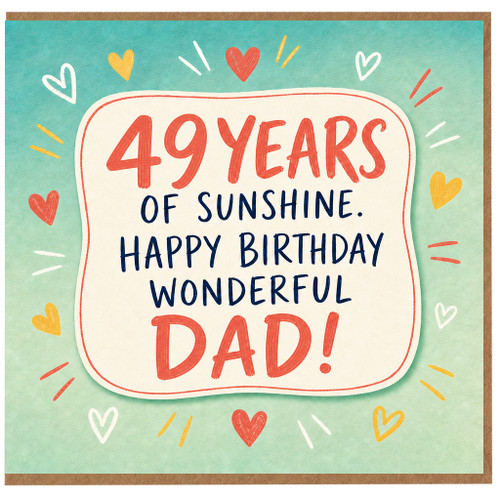 49th Birthday Card for Dad, Happy Birthday Wonderful Dad Card