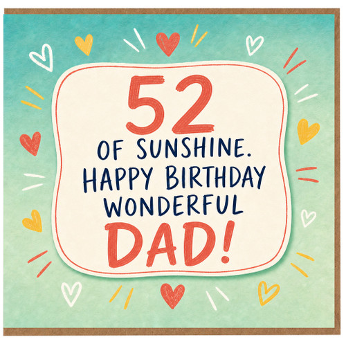 52nd Birthday Card for Dad, Happy Birthday Wonderful Dad Card