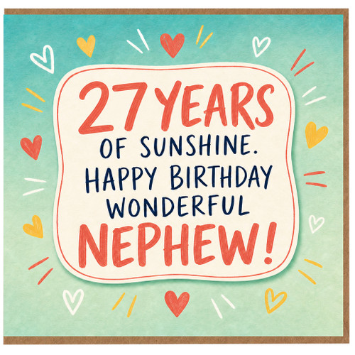 27th Birthday Card for Nephew, Happy Birthday Wonderful Nephew Card