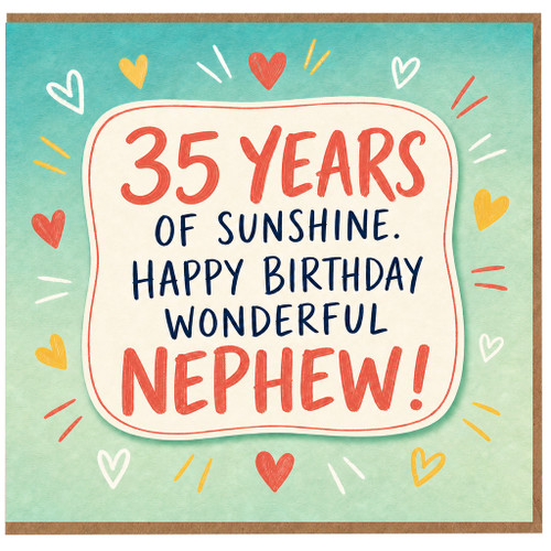 35th Birthday Card for Nephew, Happy Birthday Wonderful Nephew Card