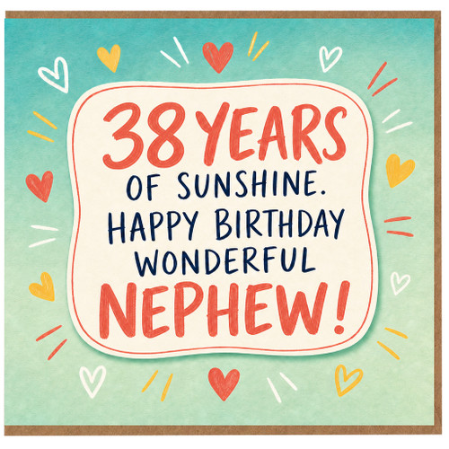 38th Birthday Nephew Card, Happy Birthday Wonderful Nephew Card