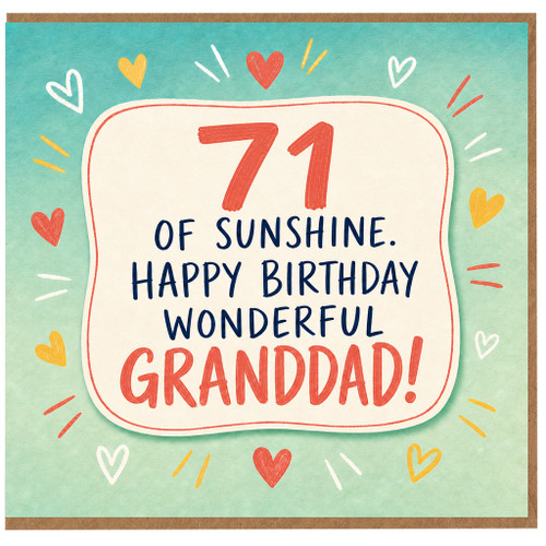 71st Birthday Card for Grandad, Wonderful Granddad Birthday Card
