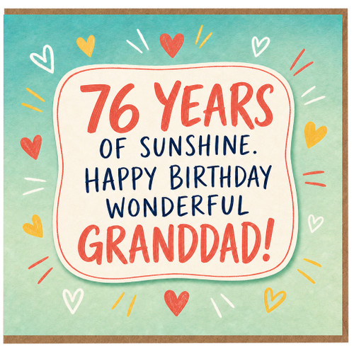 76th Birthday Card for Granddad, Wonderful Granddad Birthday Card