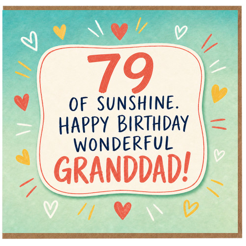 Granddad 79th Birthday Card, Happy Birthday Wonderful Grandad Card