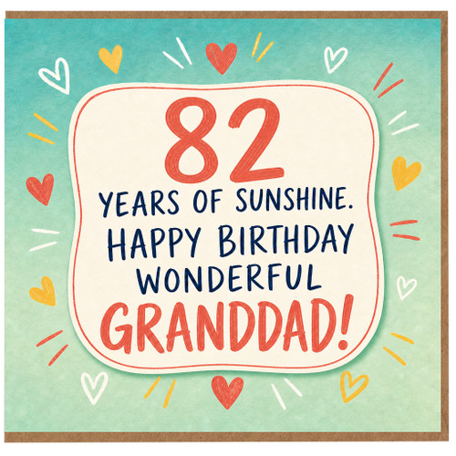 Granddad 82nd Birthday Card, Happy Birthday Wonderful Grandad Card