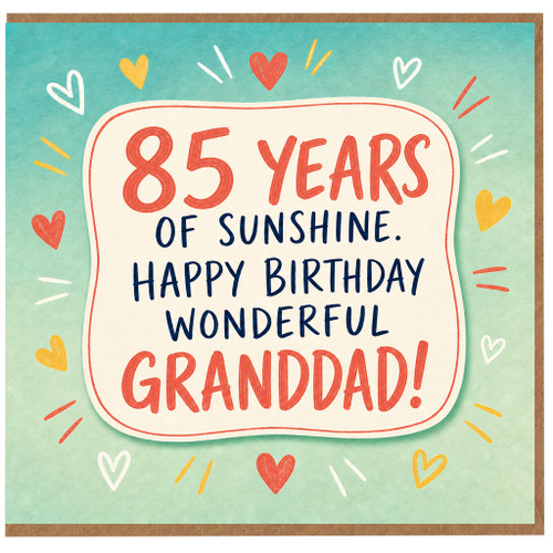 Granddad 85th Birthday Card, Wonderful Grandad Birthday Card