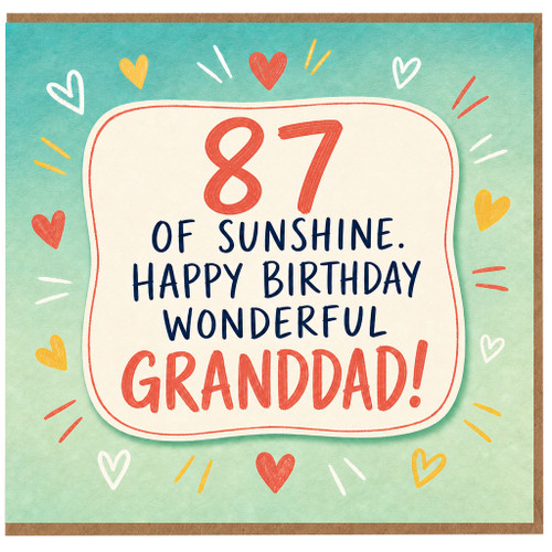 Granddad 87th Birthday Card, Wonderful Grandad Birthday Card