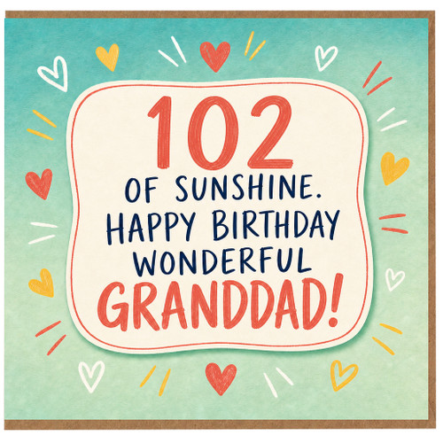 Grandad 102nd Birthday Card, Happy Birthday Wonderful Granddad Card