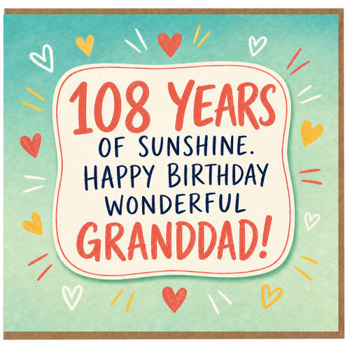 108th Birthday Card for Granddad